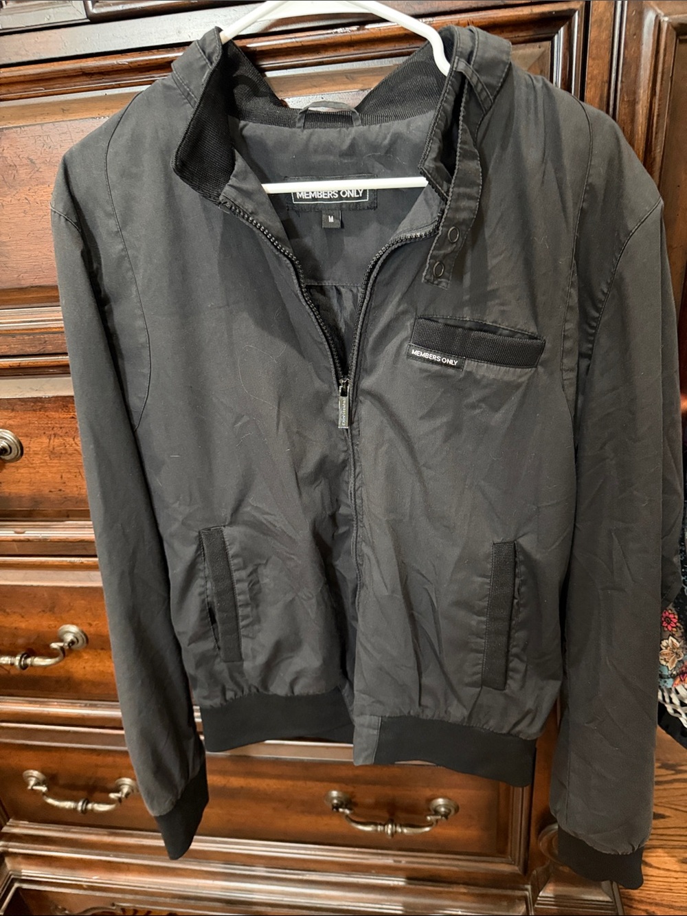 Members Only Black Lightweight Bomber Jacket